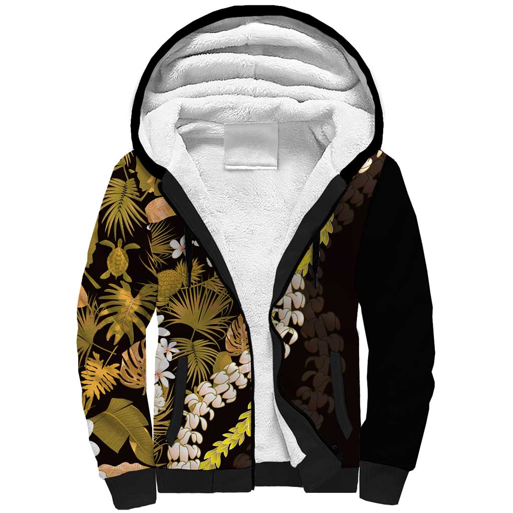 Kula Aloha Hawaii Lei Sherpa Hoodie Tropical Flowers Elegant Vibe - Polynesian Pride