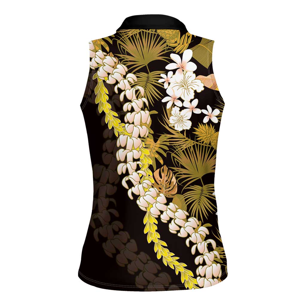 Kula Aloha Hawaii Lei Women Sleeveless Polo Shirt Tropical Flowers Elegant Vibe LT14 - Polynesian Pride