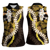 Kula Aloha Hawaii Lei Women Sleeveless Polo Shirt Tropical Flowers Elegant Vibe LT14 - Polynesian Pride
