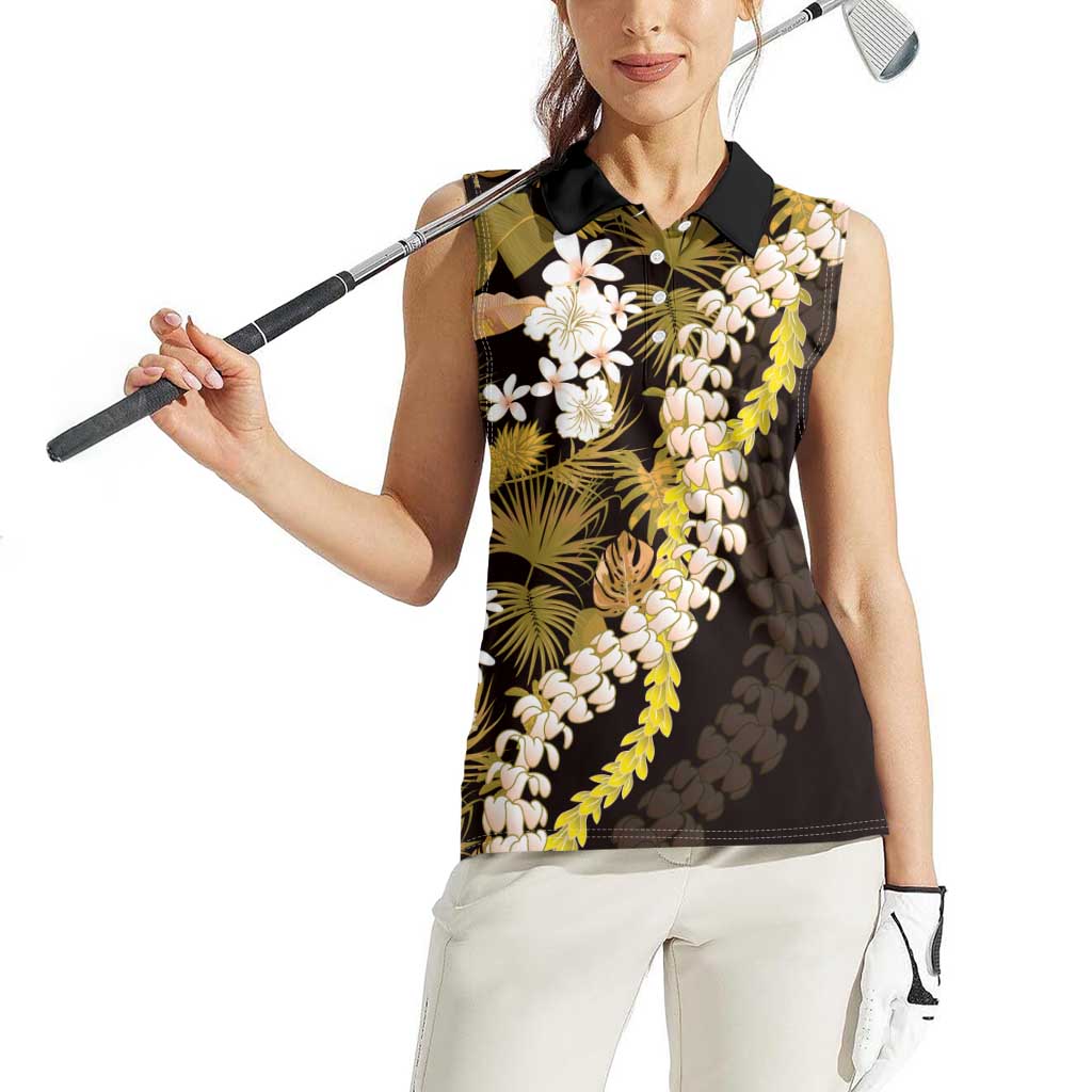 Kula Aloha Hawaii Lei Women Sleeveless Polo Shirt Tropical Flowers Elegant Vibe LT14 - Polynesian Pride