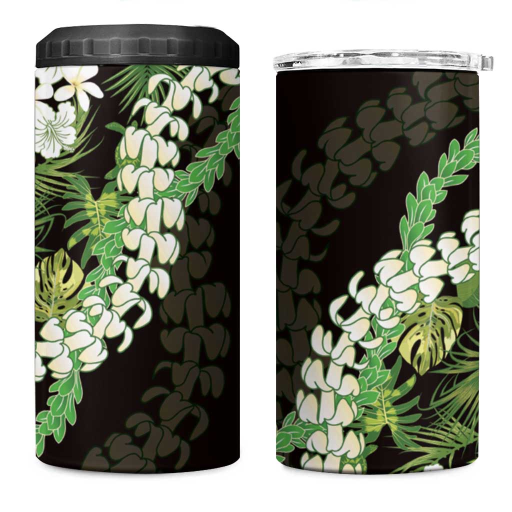 Omaomao Aloha Hawaii Lei 4 in 1 Can Cooler Tumbler Tropical Flowers Elegant Vibe LT14 One Size: 16 oz Green - Polynesian Pride