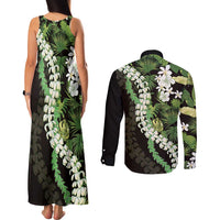 Omaomao Aloha Hawaii Lei Couples Matching Tank Maxi Dress and Long Sleeve Button Shirt Tropical Flowers Elegant Vibe LT14 - Polynesian Pride