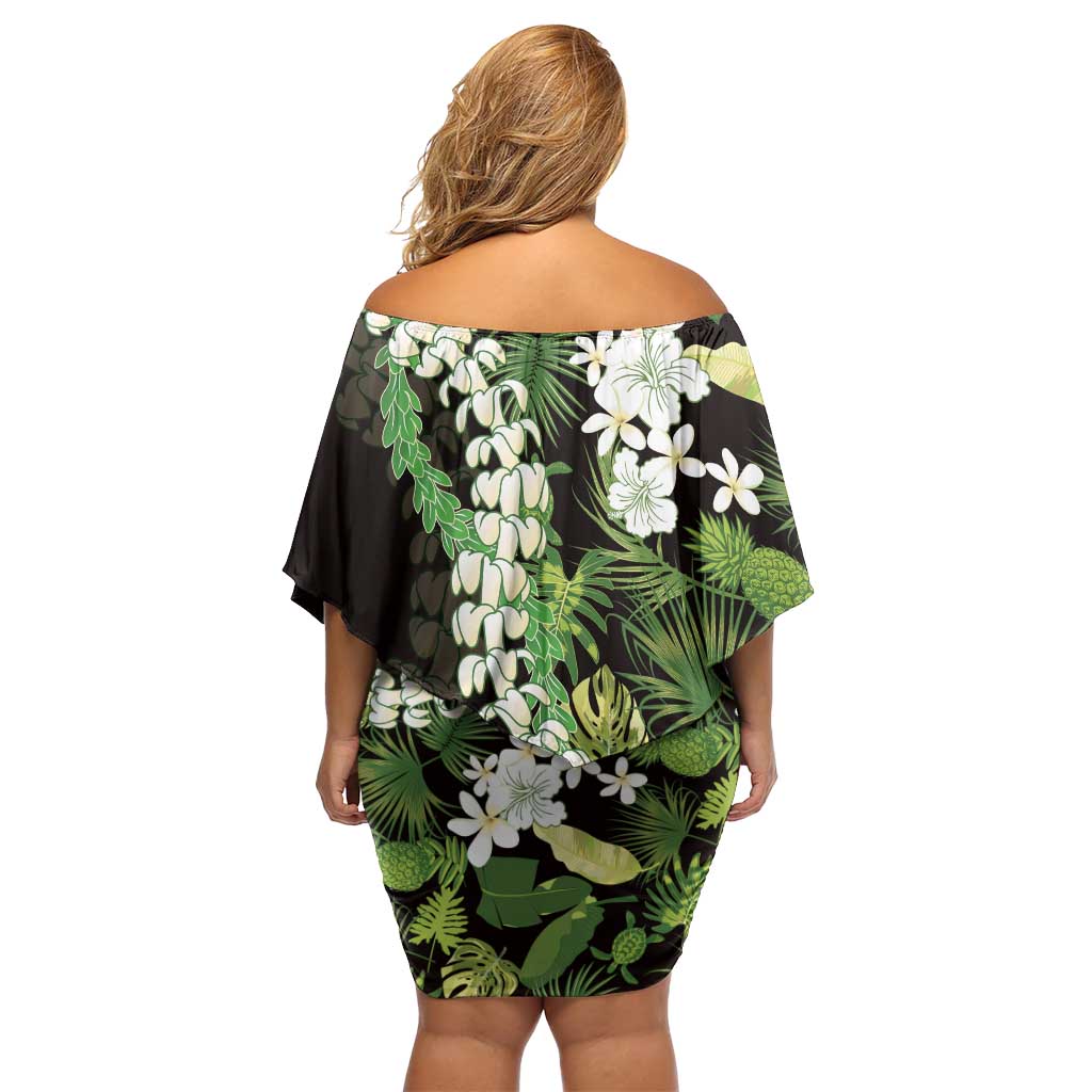 Omaomao Aloha Hawaii Lei Family Matching Off Shoulder Short Dress and Hawaiian Shirt Tropical Flowers Elegant Vibe LT14 - Polynesian Pride