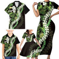 Omaomao Aloha Hawaii Lei Family Matching Short Sleeve Bodycon Dress and Hawaiian Shirt Tropical Flowers Elegant Vibe LT14 - Polynesian Pride