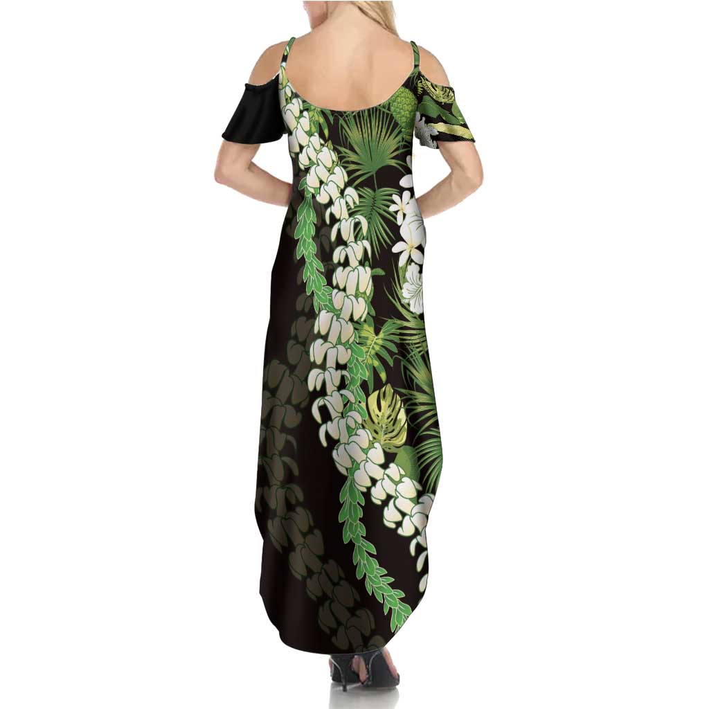 Omaomao Aloha Hawaii Lei Family Matching Summer Maxi Dress and Hawaiian Shirt Tropical Flowers Elegant Vibe LT14 - Polynesian Pride