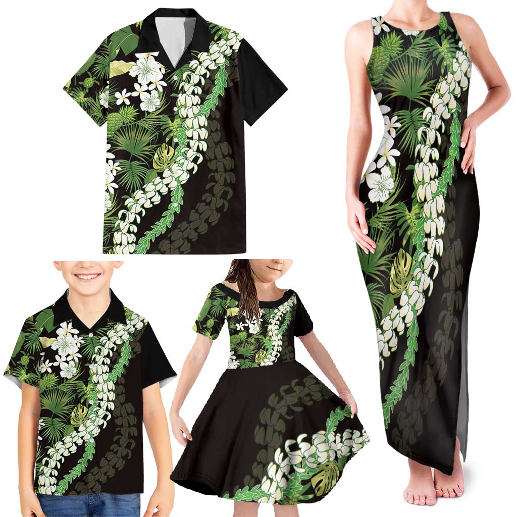 Omaomao Aloha Hawaii Lei Family Matching Tank Maxi Dress and Hawaiian Shirt Tropical Flowers Elegant Vibe LT14 - Polynesian Pride