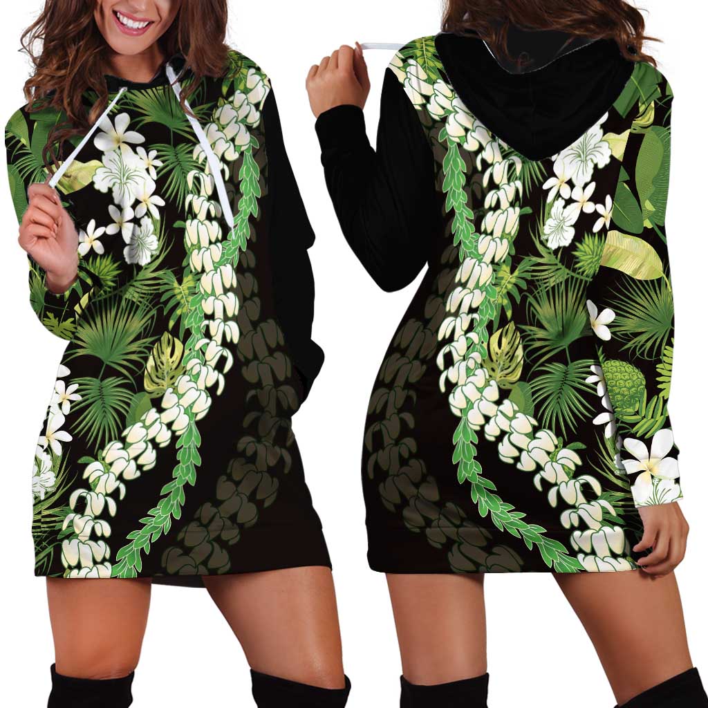 Omaomao Aloha Hawaii Lei Hoodie Dress Tropical Flowers Elegant Vibe LT14 - Polynesian Pride