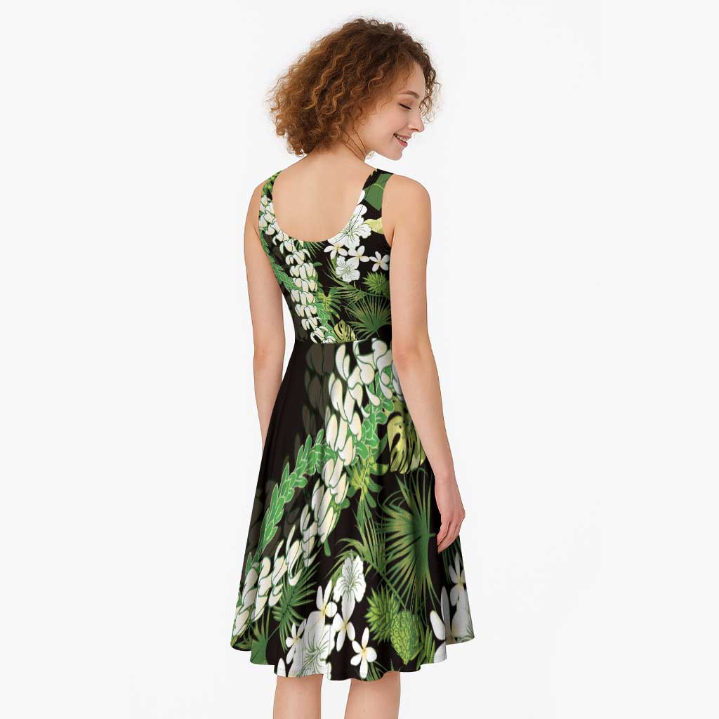 Omaomao Aloha Hawaii Lei Midi Dress Tropical Flowers Elegant Vibe - Polynesian Pride