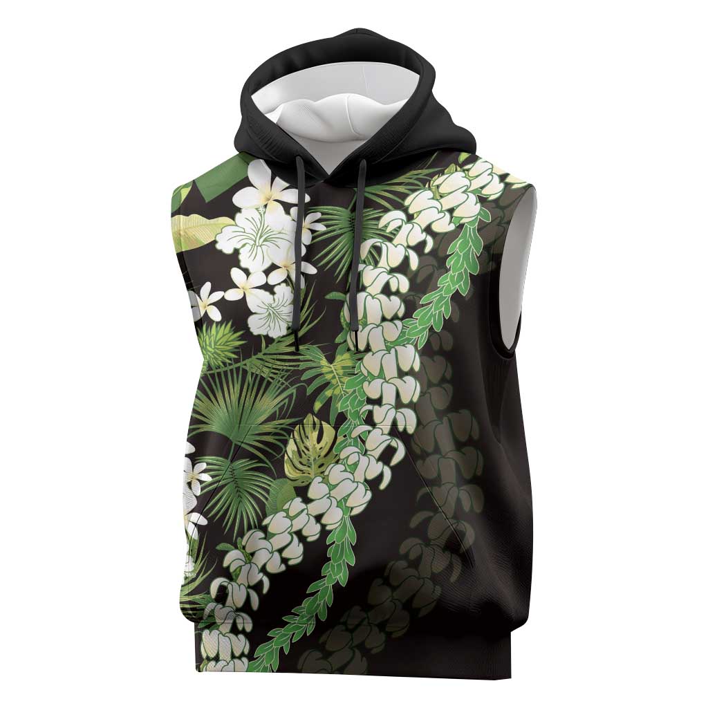 Omaomao Aloha Hawaii Lei Sleeveless Hoodie Tropical Flowers Elegant Vibe LT14 Green - Polynesian Pride