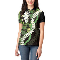 Omaomao Aloha Hawaii Lei Women Polo Shirt Tropical Flowers Elegant Vibe LT14 - Polynesian Pride