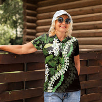 Omaomao Aloha Hawaii Lei Women Polo Shirt Tropical Flowers Elegant Vibe LT14 - Polynesian Pride