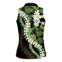 Omaomao Aloha Hawaii Lei Women Sleeveless Polo Shirt Tropical Flowers Elegant Vibe LT14 - Polynesian Pride