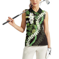 Omaomao Aloha Hawaii Lei Women Sleeveless Polo Shirt Tropical Flowers Elegant Vibe LT14 - Polynesian Pride
