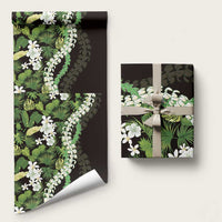 Omaomao Aloha Hawaii Lei Wrapping Paper Tropical Flowers Elegant Vibe LT14 58" × 23" Green - Polynesian Pride