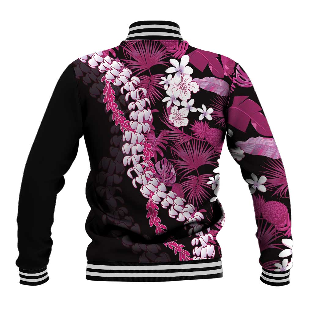 Akala Aloha Hawaii Lei Baseball Jacket Tropical Flowers Elegant Vibe LT14 - Polynesian Pride
