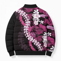 Akala Aloha Hawaii Lei Bomber Puffer Jacket Tropical Flowers Elegant Vibe LT14 - Polynesian Pride