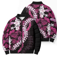Akala Aloha Hawaii Lei Bomber Puffer Jacket Tropical Flowers Elegant Vibe LT14 - Polynesian Pride