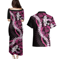 Akala Aloha Hawaii Lei Couples Matching Puletasi and Hawaiian Shirt Tropical Flowers Elegant Vibe LT14 - Polynesian Pride
