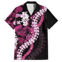 Akala Aloha Hawaii Lei Family Matching Off The Shoulder Long Sleeve Dress and Hawaiian Shirt Tropical Flowers Elegant Vibe LT14 Dad's Shirt - Short Sleeve Pink - Polynesian Pride