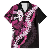 Akala Aloha Hawaii Lei Family Matching Off Shoulder Maxi Dress and Hawaiian Shirt Tropical Flowers Elegant Vibe LT14 Dad's Shirt - Short Sleeve Pink - Polynesian Pride
