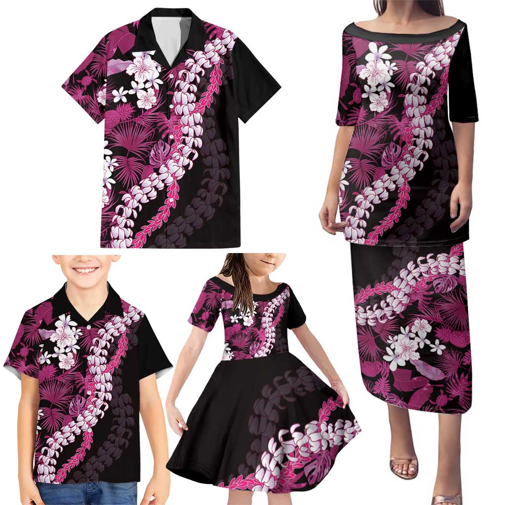 Akala Aloha Hawaii Lei Family Matching Puletasi and Hawaiian Shirt Tropical Flowers Elegant Vibe LT14 - Polynesian Pride