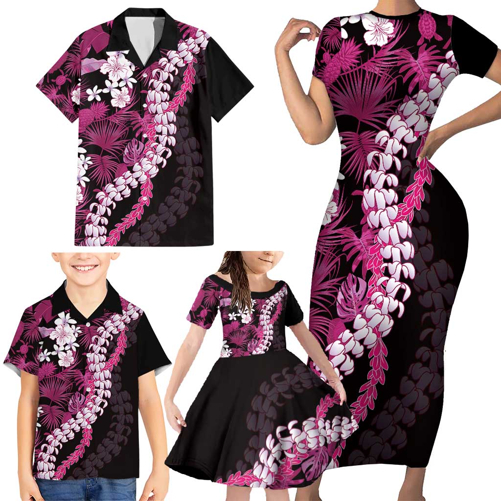 Akala Aloha Hawaii Lei Family Matching Short Sleeve Bodycon Dress and Hawaiian Shirt Tropical Flowers Elegant Vibe LT14 - Polynesian Pride