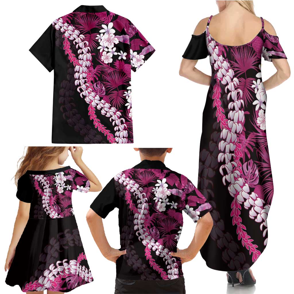 Akala Aloha Hawaii Lei Family Matching Summer Maxi Dress and Hawaiian Shirt Tropical Flowers Elegant Vibe LT14 - Polynesian Pride