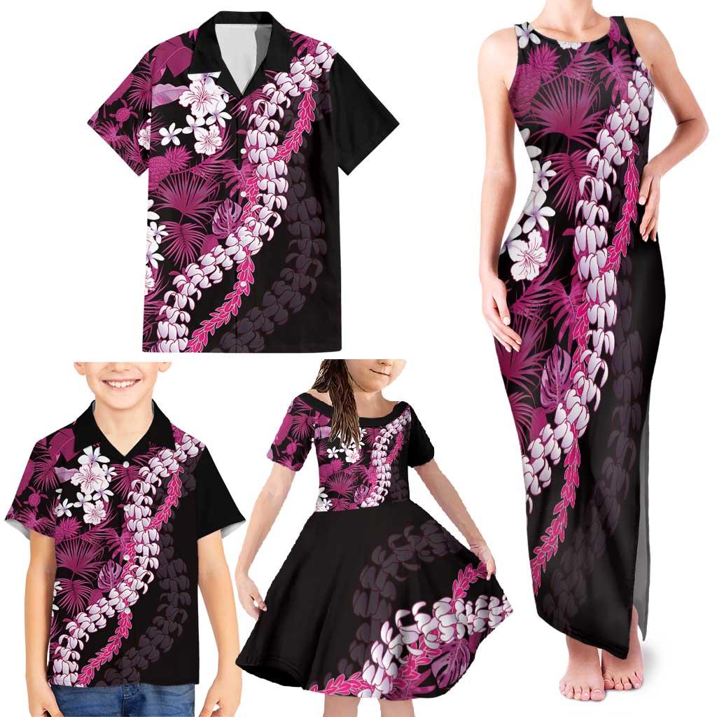 Akala Aloha Hawaii Lei Family Matching Tank Maxi Dress and Hawaiian Shirt Tropical Flowers Elegant Vibe LT14 - Polynesian Pride