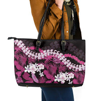 Akala Aloha Hawaii Lei Leather Tote Bag Tropical Flowers Elegant Vibe LT14 - Polynesian Pride