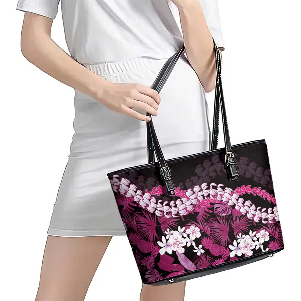 Akala Aloha Hawaii Lei Leather Tote Bag Tropical Flowers Elegant Vibe LT14 - Polynesian Pride