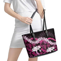 Akala Aloha Hawaii Lei Leather Tote Bag Tropical Flowers Elegant Vibe LT14 - Polynesian Pride