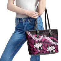 Akala Aloha Hawaii Lei Leather Tote Bag Tropical Flowers Elegant Vibe LT14 - Polynesian Pride