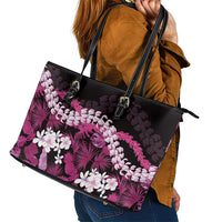 Akala Aloha Hawaii Lei Leather Tote Bag Tropical Flowers Elegant Vibe LT14 - Polynesian Pride