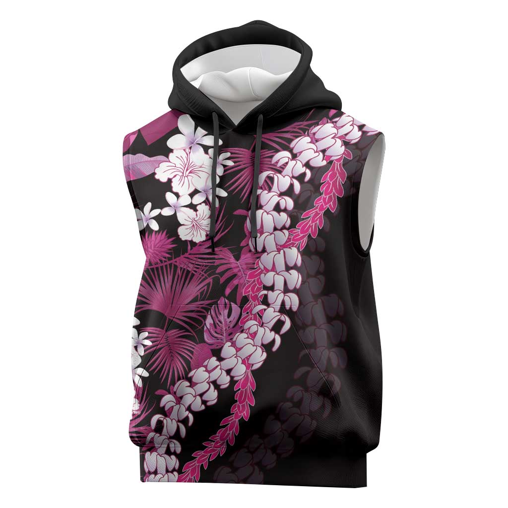 Akala Aloha Hawaii Lei Sleeveless Hoodie Tropical Flowers Elegant Vibe LT14 Pink - Polynesian Pride