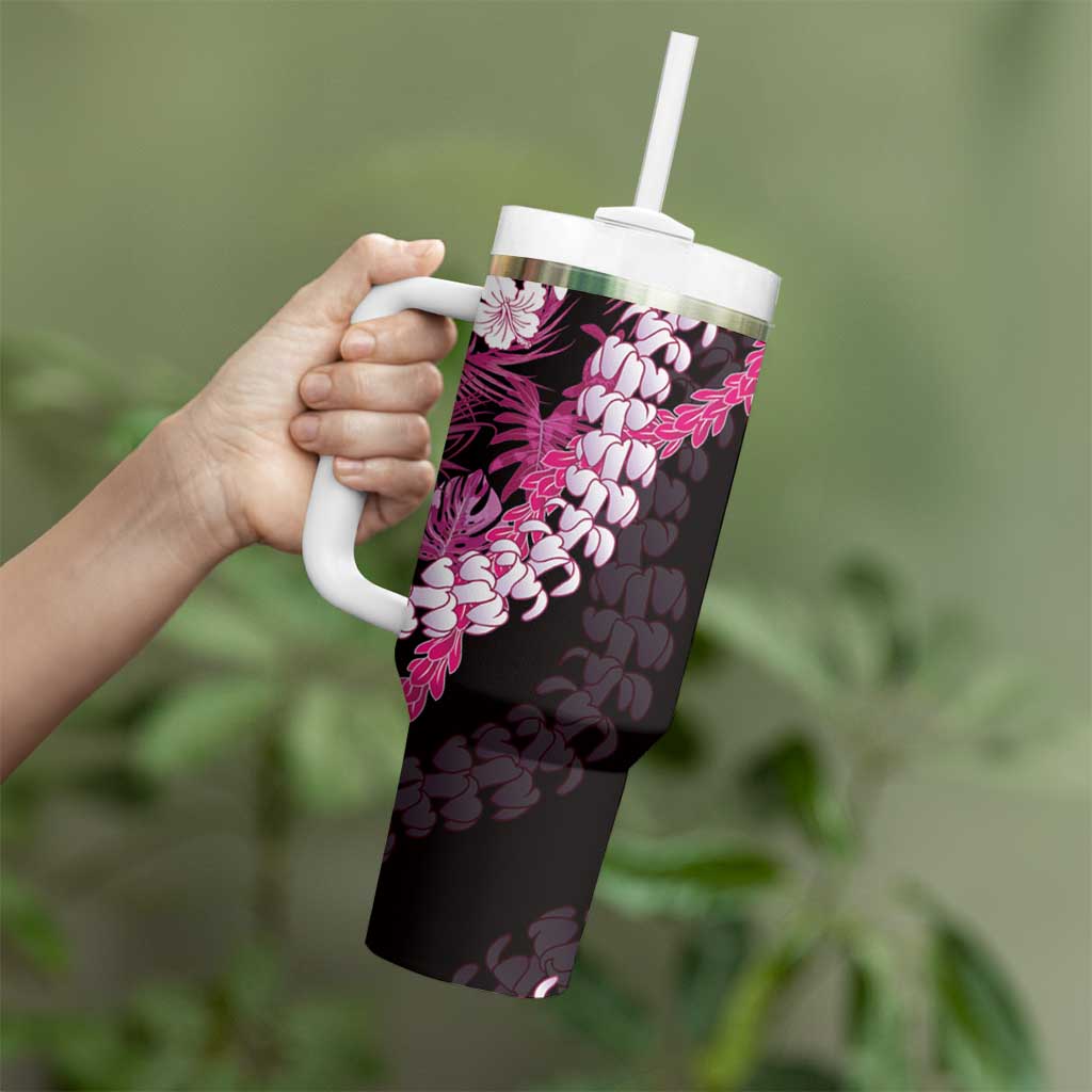 Akala Aloha Hawaii Lei Tumbler With Handle Tropical Flowers Elegant Vibe - Polynesian Pride
