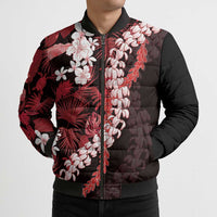 Ulaula Aloha Hawaii Lei Bomber Puffer Jacket Tropical Flowers Elegant Vibe LT14 - Polynesian Pride