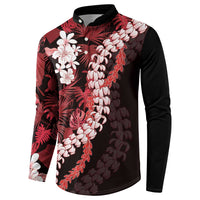 Ulaula Aloha Hawaii Lei Button Sweatshirt Tropical Flowers Elegant Vibe - Polynesian Pride