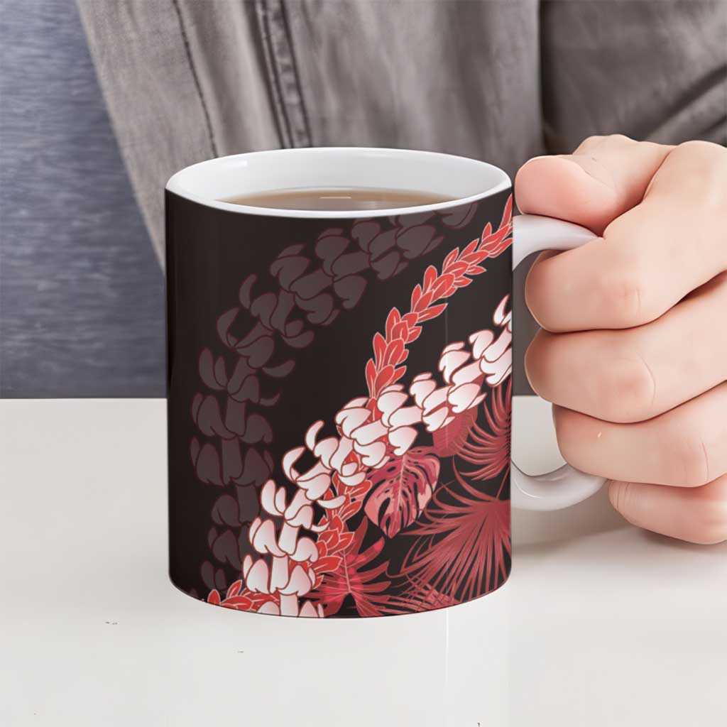 Ulaula Aloha Hawaii Lei Ceramic Mug Tropical Flowers Elegant Vibe LT14 - Polynesian Pride