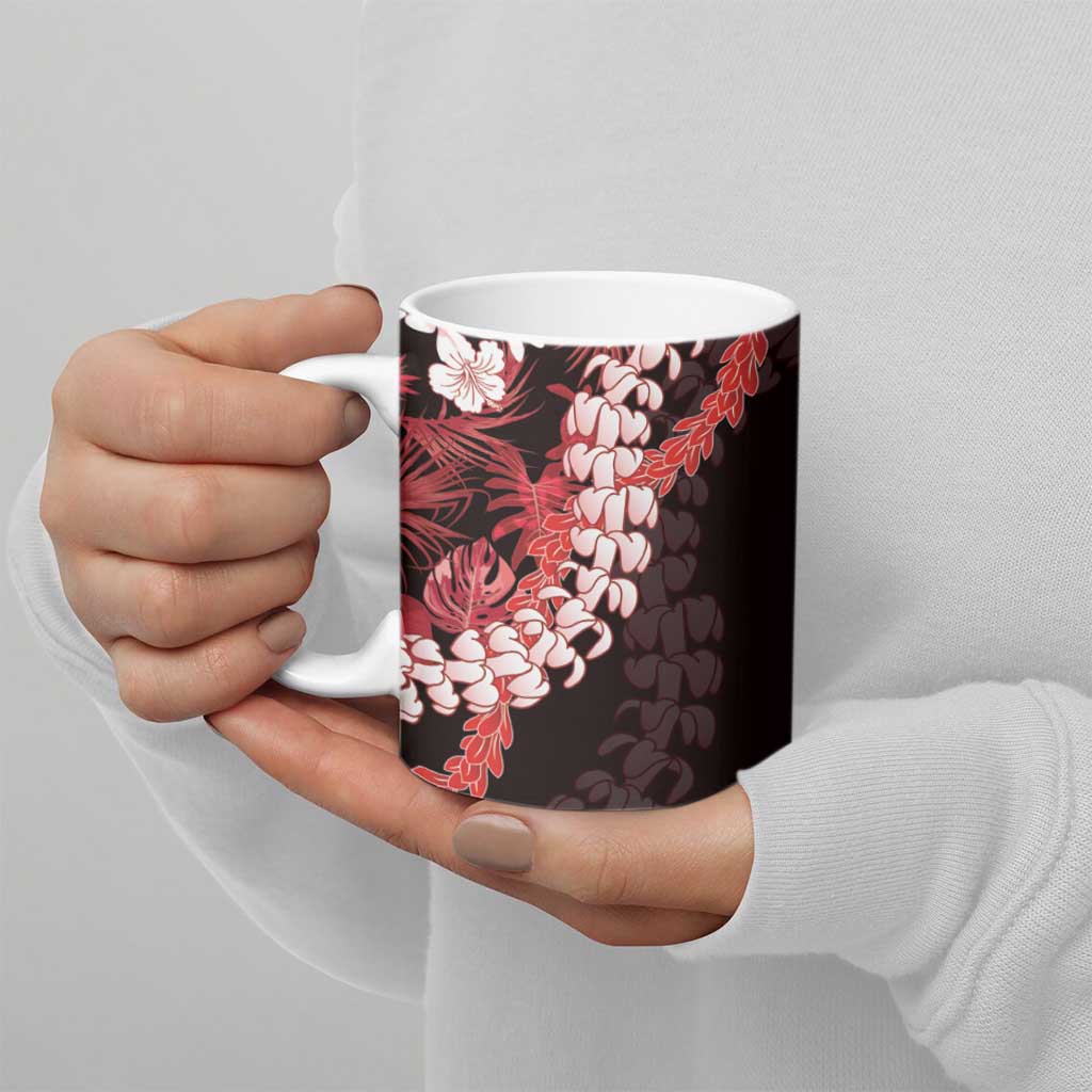 Ulaula Aloha Hawaii Lei Ceramic Mug Tropical Flowers Elegant Vibe LT14 - Polynesian Pride