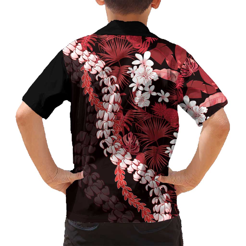 Ulaula Aloha Hawaii Lei Family Matching Long Sleeve Bodycon Dress and Hawaiian Shirt Tropical Flowers Elegant Vibe LT14 - Polynesian Pride