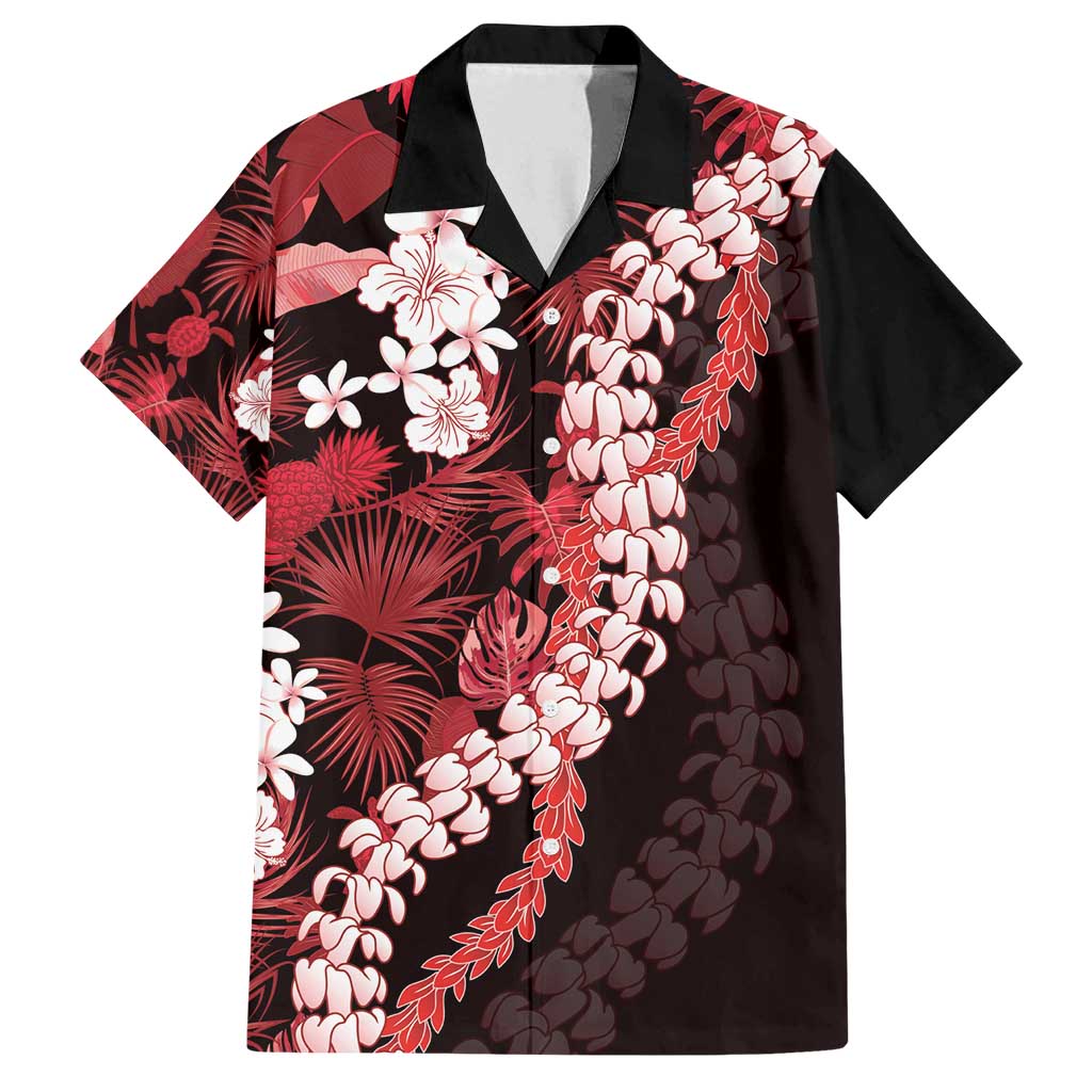 Ulaula Aloha Hawaii Lei Family Matching Long Sleeve Bodycon Dress and Hawaiian Shirt Tropical Flowers Elegant Vibe LT14 Dad's Shirt - Short Sleeve Red - Polynesian Pride