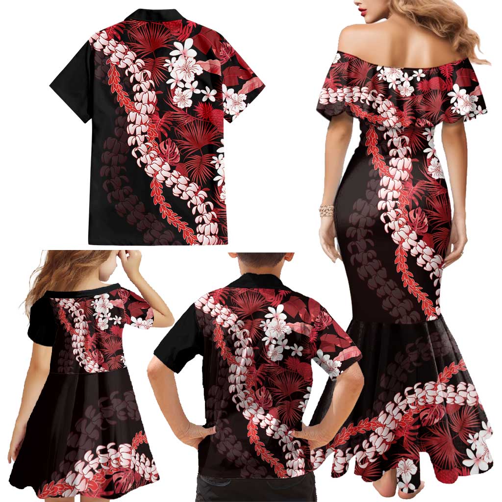 Ulaula Aloha Hawaii Lei Family Matching Mermaid Dress and Hawaiian Shirt Tropical Flowers Elegant Vibe LT14 - Polynesian Pride