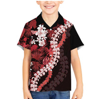 Ulaula Aloha Hawaii Lei Family Matching Mermaid Dress and Hawaiian Shirt Tropical Flowers Elegant Vibe LT14 Son's Shirt Red - Polynesian Pride