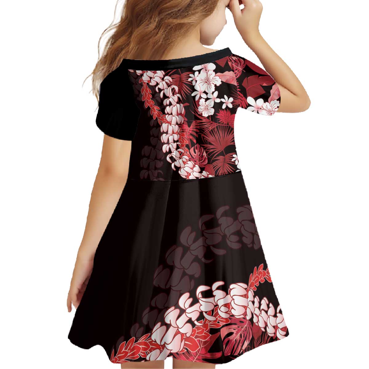 Ulaula Aloha Hawaii Lei Family Matching Off The Shoulder Long Sleeve Dress and Hawaiian Shirt Tropical Flowers Elegant Vibe LT14 - Polynesian Pride