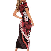 Ulaula Aloha Hawaii Lei Family Matching Short Sleeve Bodycon Dress and Hawaiian Shirt Tropical Flowers Elegant Vibe LT14 - Polynesian Pride