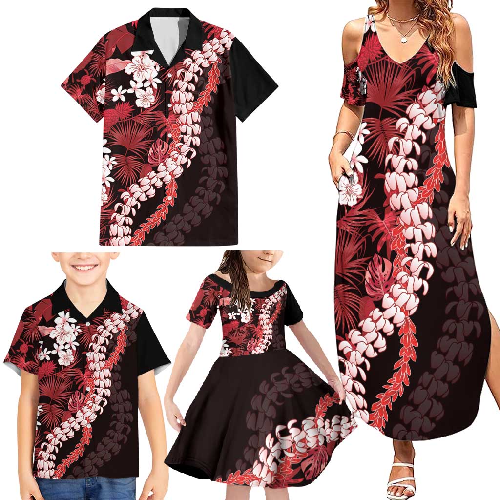 Ulaula Aloha Hawaii Lei Family Matching Summer Maxi Dress and Hawaiian Shirt Tropical Flowers Elegant Vibe LT14 - Polynesian Pride