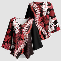 Ulaula Aloha Hawaii Lei Kimono Sleeve Blouse Tropical Flowers Elegant Vibe - Polynesian Pride