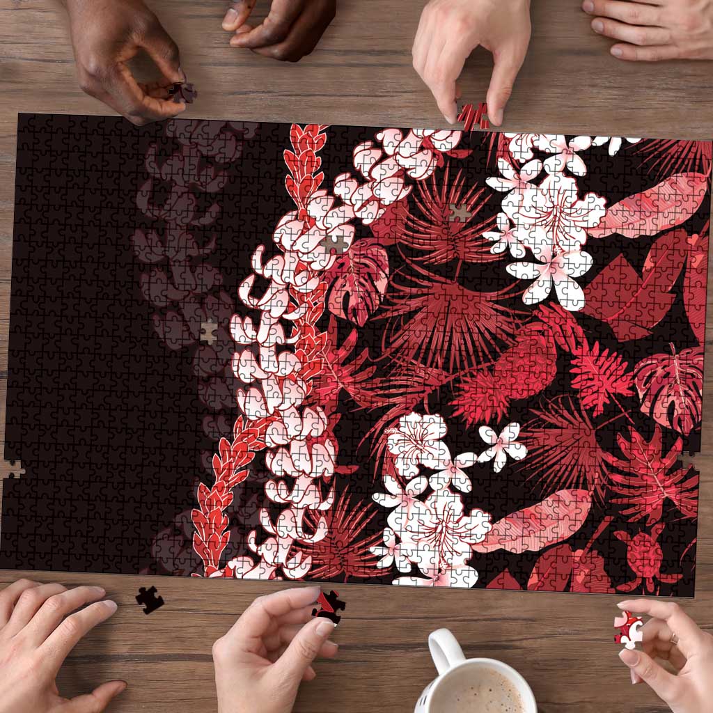 Ulaula Aloha Hawaii Lei Puzzle Tropical Flowers Elegant Vibe - Polynesian Pride