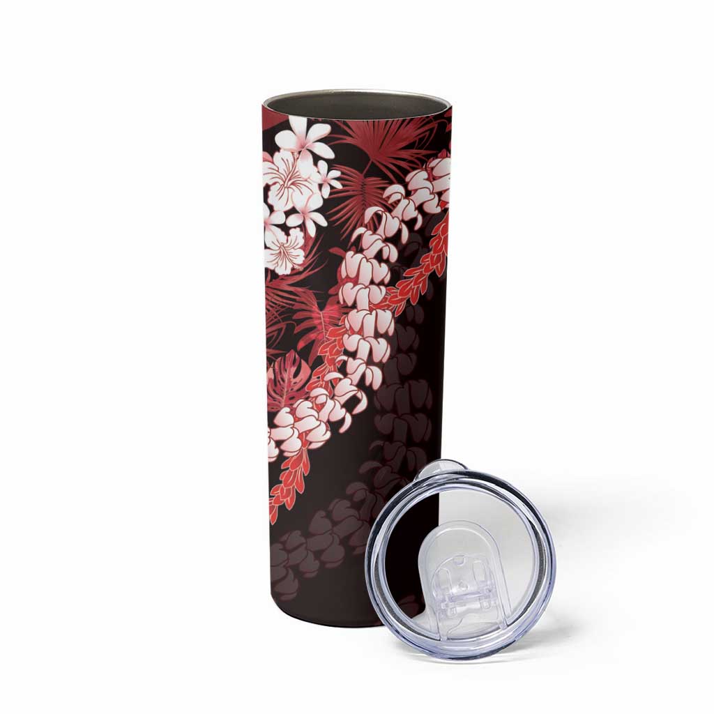 Ulaula Aloha Hawaii Lei Skinny Tumbler Tropical Flowers Elegant Vibe LT14 - Polynesian Pride