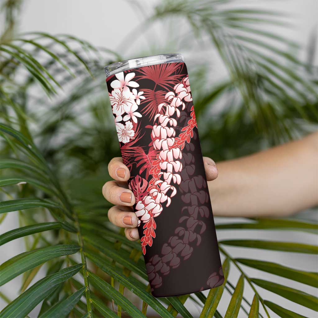 Ulaula Aloha Hawaii Lei Skinny Tumbler Tropical Flowers Elegant Vibe LT14 - Polynesian Pride